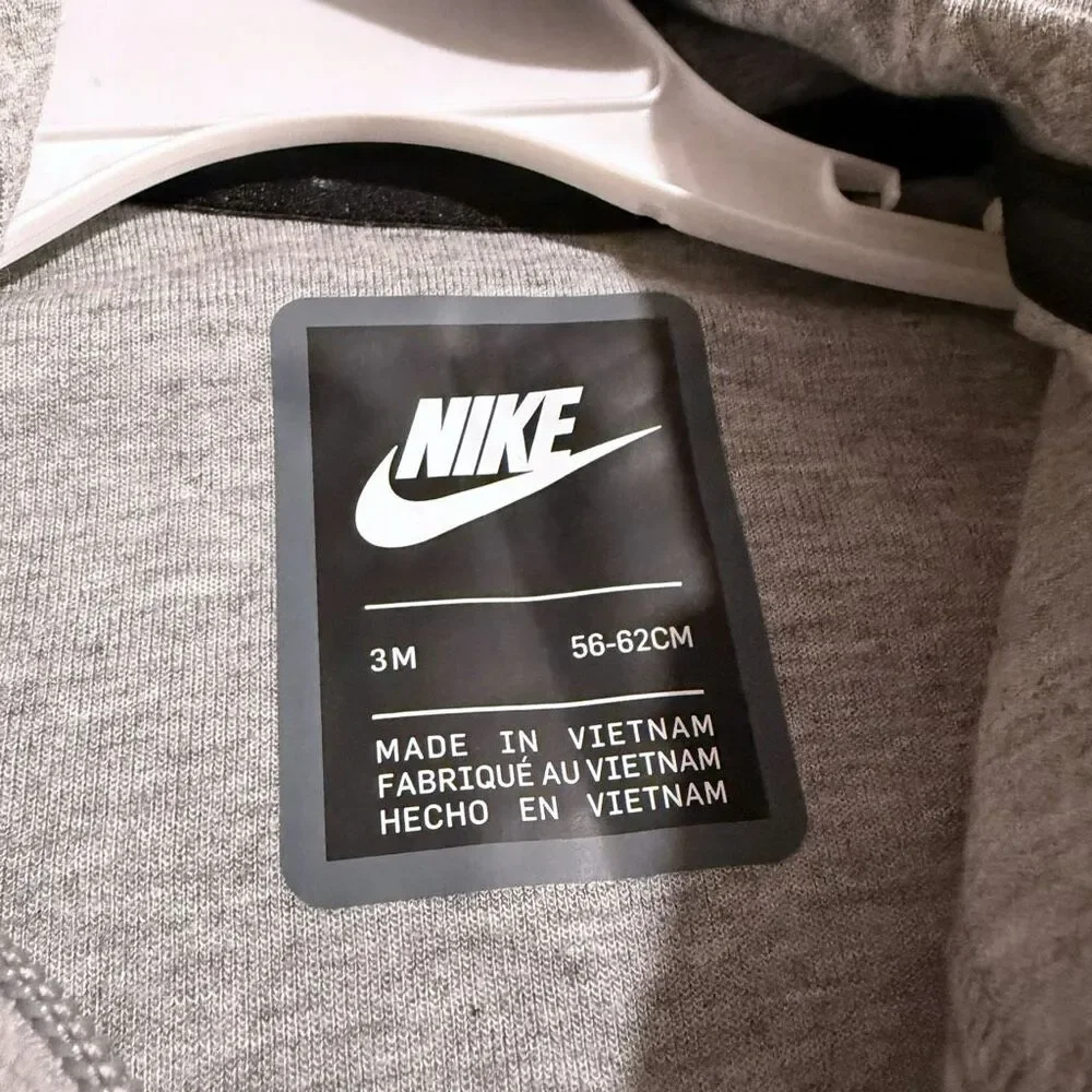 Nike Tech Fleece Infant Full Zip Coverall Romper Hoodie size 3 Month New NWT